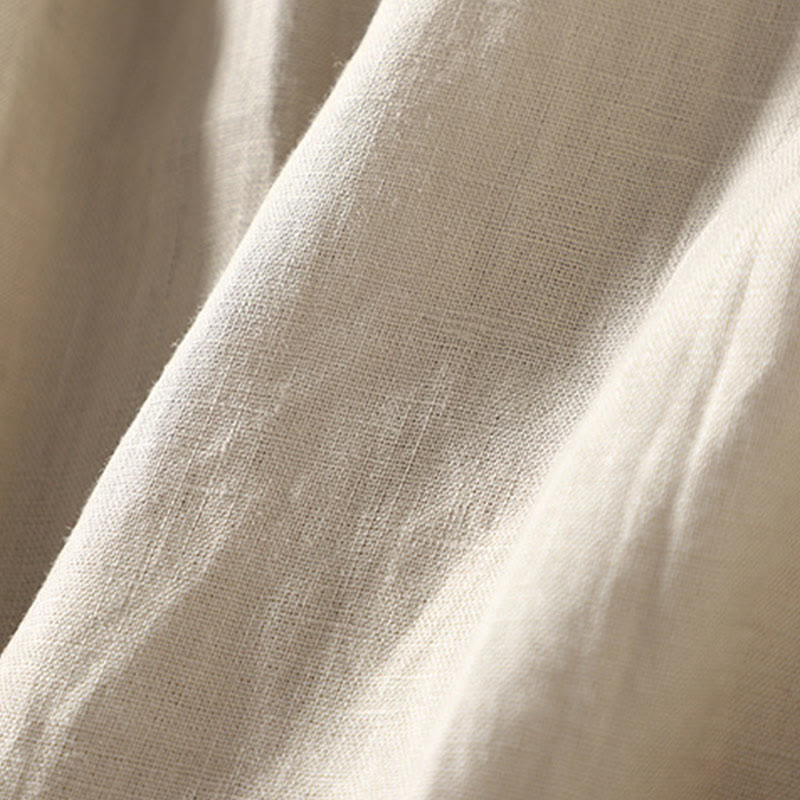 Buddha Stonesボタンデザイン レディース コットンリネン 長袖コート ポケット付き - image 7