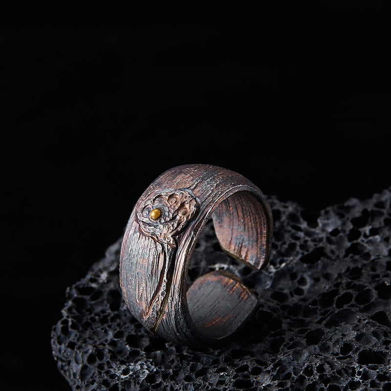 Buddha Stones999スターリングシルバー ロータスバランスリング - 62.5～65mm - image 1