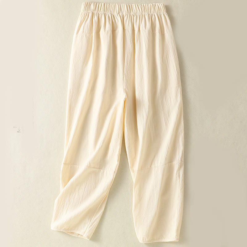 Buddha Stones柄の無地レディース半袖シャツとハーレムパンツの瞑想服セット（2点セット） - image 9