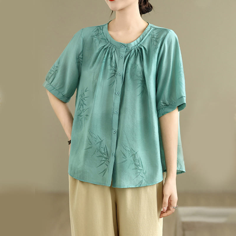 Buddha Stones 2点セット カジュアル レディース 半袖シャツ ハーレムパンツ 瞑想服セット - image 5