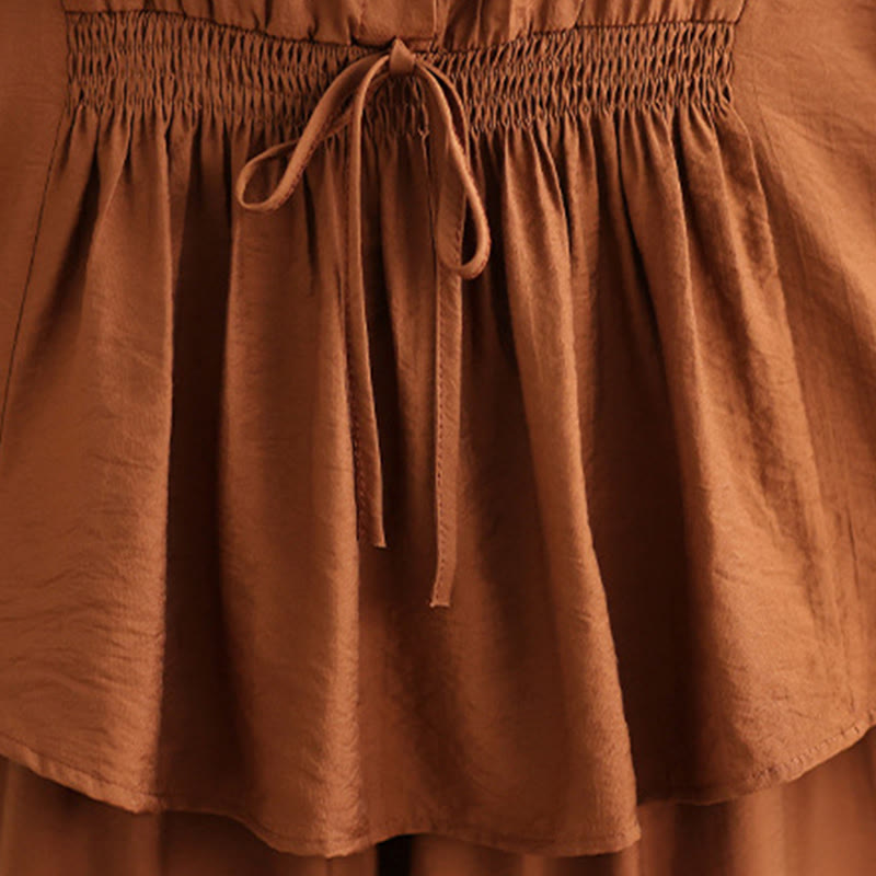 Buddha Stones 2点セット カジュアル レディース スタンドカラー シャツ ゆったりパンツ 瞑想服 セット - image 8