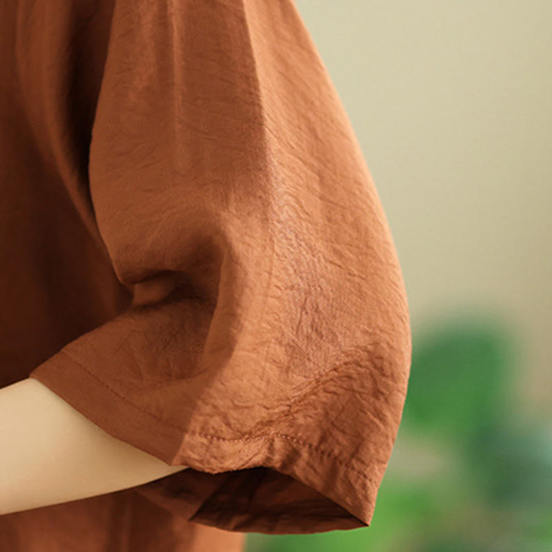 Buddha Stones 2点セット カジュアル レディース スタンドカラー シャツ ゆったりパンツ 瞑想服 セット - image 6