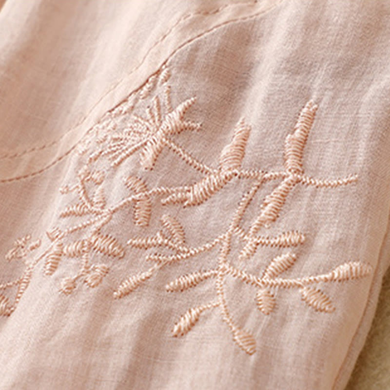 Buddha Stones刺繍柄レディースコットンリネンハーレムパンツ（ポケット付き） - image 19