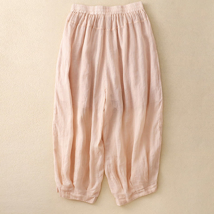 Buddha Stones刺繍柄レディースコットンリネンハーレムパンツ（ポケット付き） - image 11