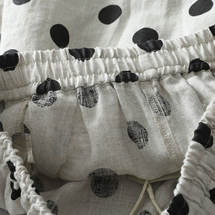 Buddha Stones水玉模様 花柄 レディース コットンリネン ハーレムパンツ ポケット付き - image 11