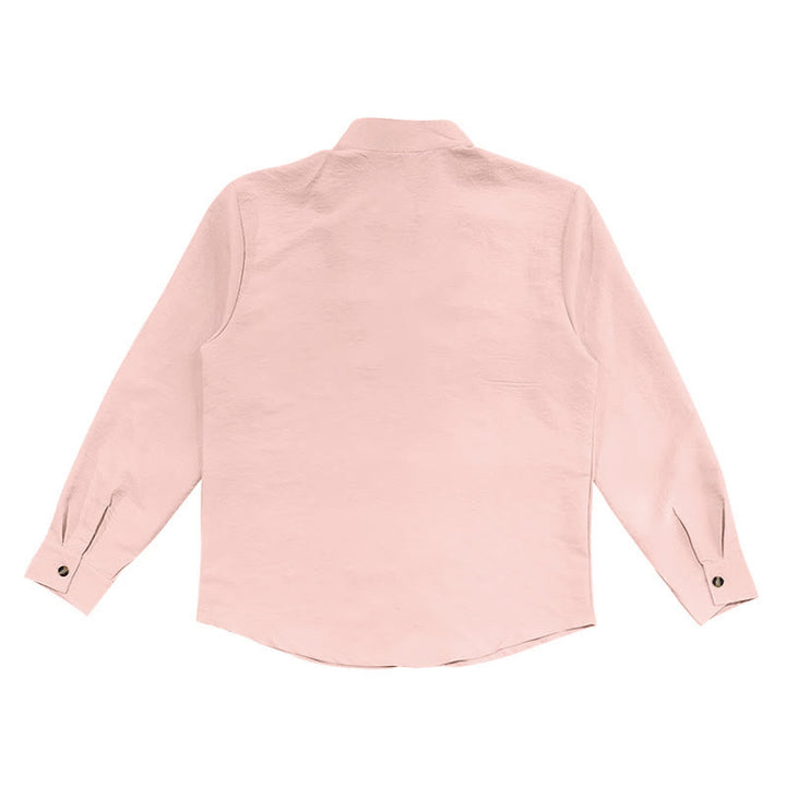 Buddha Stones無地ボタン秋長袖メンズシャツ - image 15