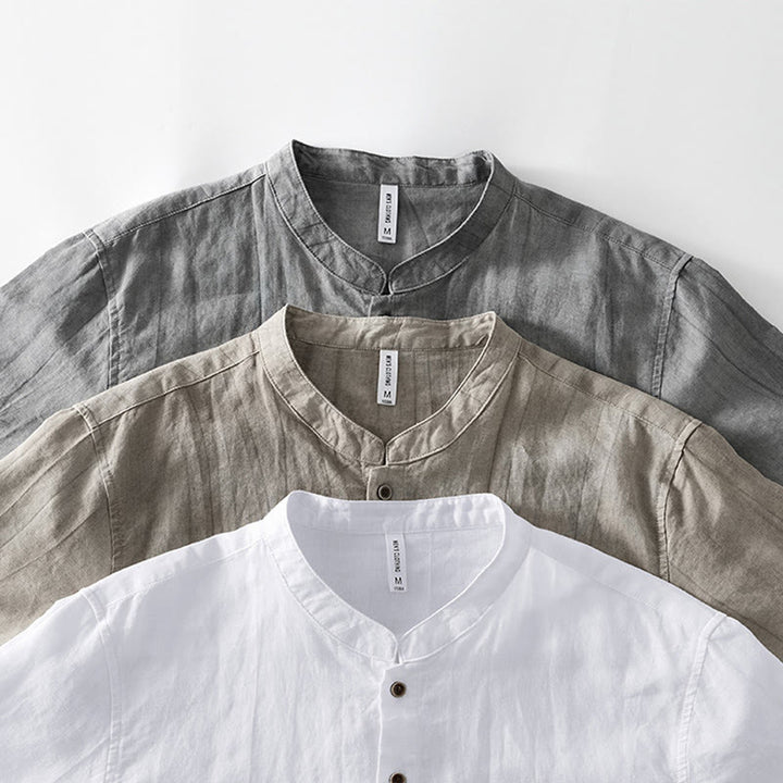 Buddha Stonesサマーボタン 半袖 ラミー リネン コットン メンズシャツ - image 22