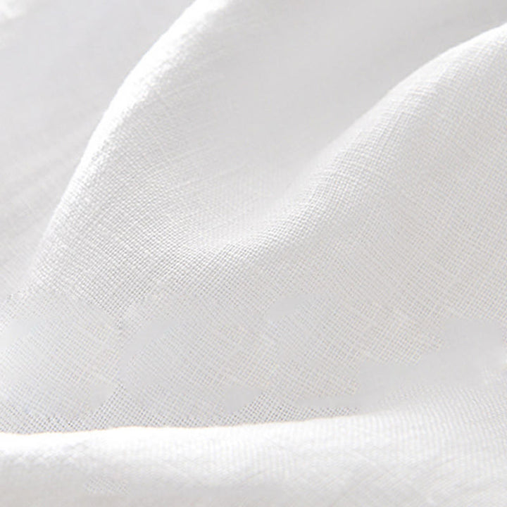 Buddha Stones無地 夏 半袖 ボタン リネン メンズ シャツ ポケット付き - image 13