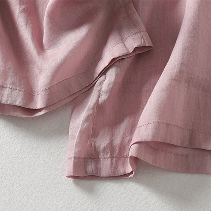 Buddha Stonesカジュアル ドローストリング コットンリネン アンクル丈 レディース ワイドレッグパンツ ポケット付き - image 3