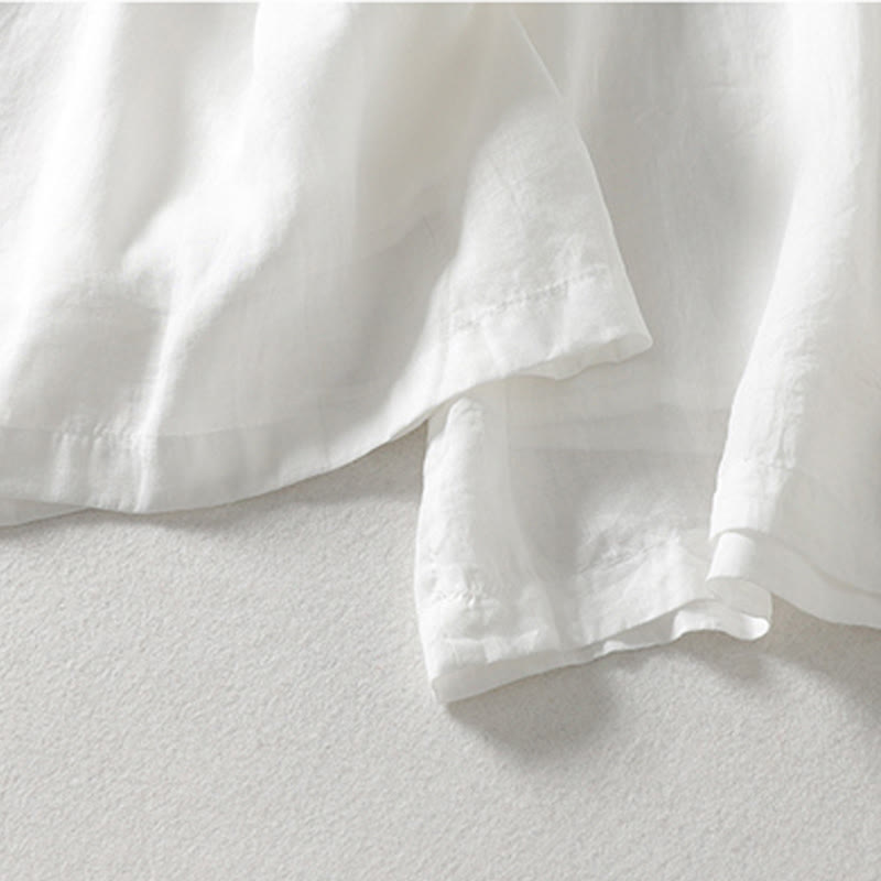 Buddha Stonesカジュアル ドローストリング コットンリネン アンクル丈 レディース ワイドレッグパンツ ポケット付き - image 7