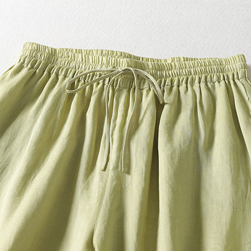 Buddha Stonesカジュアル ドローストリング コットンリネン アンクル丈 レディース ワイドレッグパンツ ポケット付き - image 15