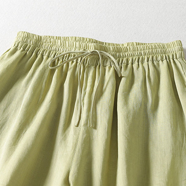 Buddha Stonesカジュアル ドローストリング コットンリネン アンクル丈 レディース ワイドレッグパンツ ポケット付き - image 15