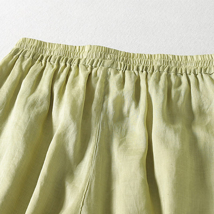 Buddha Stonesカジュアル ドローストリング コットンリネン アンクル丈 レディース ワイドレッグパンツ ポケット付き - image 16