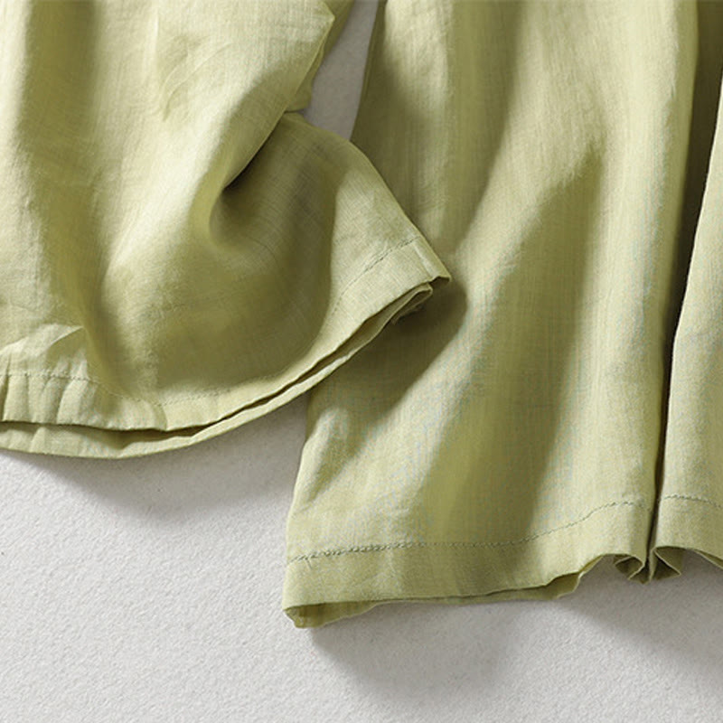 Buddha Stonesカジュアル ドローストリング コットンリネン アンクル丈 レディース ワイドレッグパンツ ポケット付き - image 20