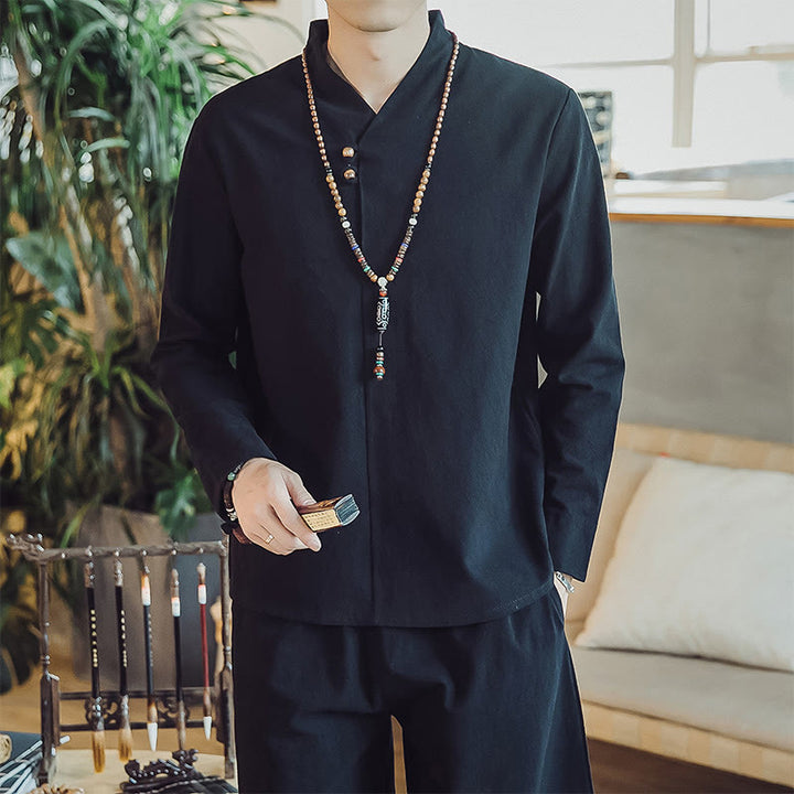 Buddha Stonesコットンシャツ 足首丈パンツ ポケット付き メンズ 瞑想用クロスセット 2点セット - image 12