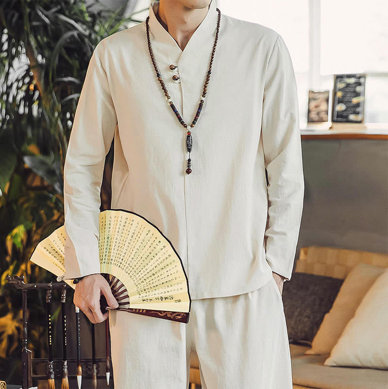 Buddha Stonesコットンシャツ 足首丈パンツ ポケット付き メンズ 瞑想用クロスセット 2点セット - image 7