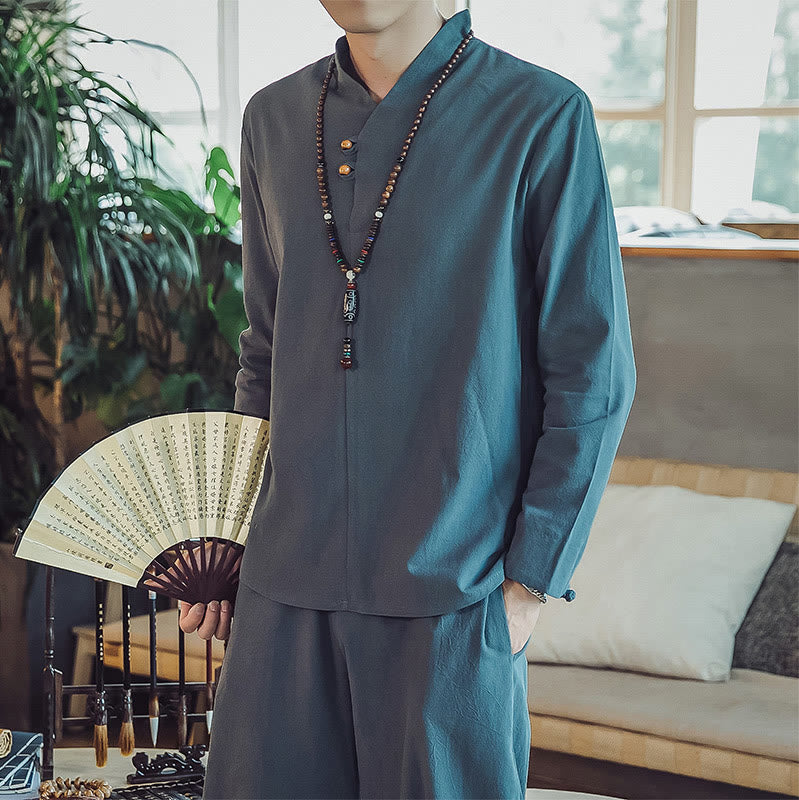Buddha Stonesコットンシャツ 足首丈パンツ ポケット付き メンズ 瞑想用クロスセット 2点セット - image 24