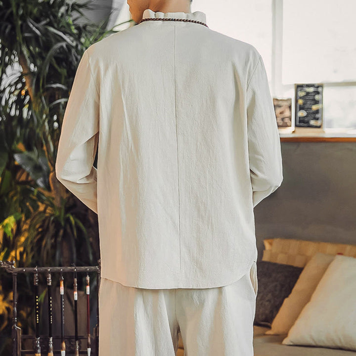 Buddha Stonesコットンシャツ 足首丈パンツ ポケット付き メンズ 瞑想用クロスセット 2点セット - image 5