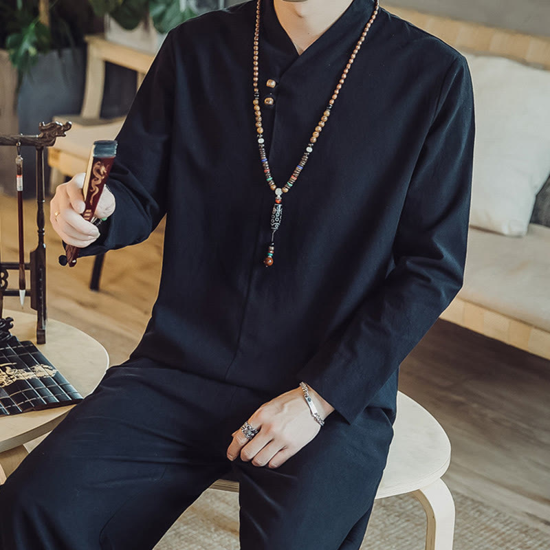 Buddha Stonesコットンシャツ 足首丈パンツ ポケット付き メンズ 瞑想用クロスセット 2点セット - image 14