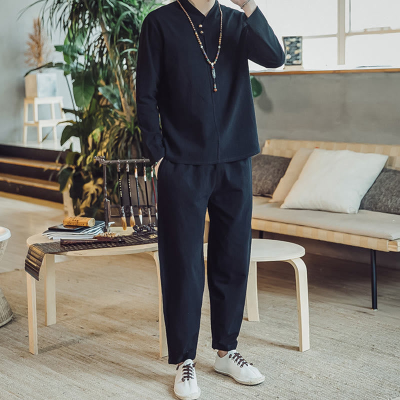 Buddha Stonesコットンシャツ 足首丈パンツ ポケット付き メンズ 瞑想用クロスセット 2点セット - image 10