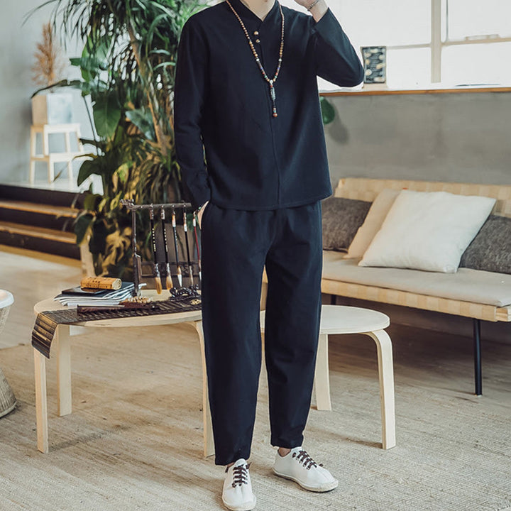 Buddha Stonesコットンシャツ 足首丈パンツ ポケット付き メンズ 瞑想用クロスセット 2点セット - image 10