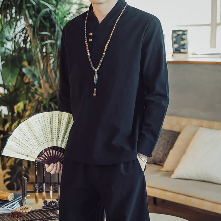 Buddha Stonesコットンシャツ 足首丈パンツ ポケット付き メンズ 瞑想用クロスセット 2点セット - image 15