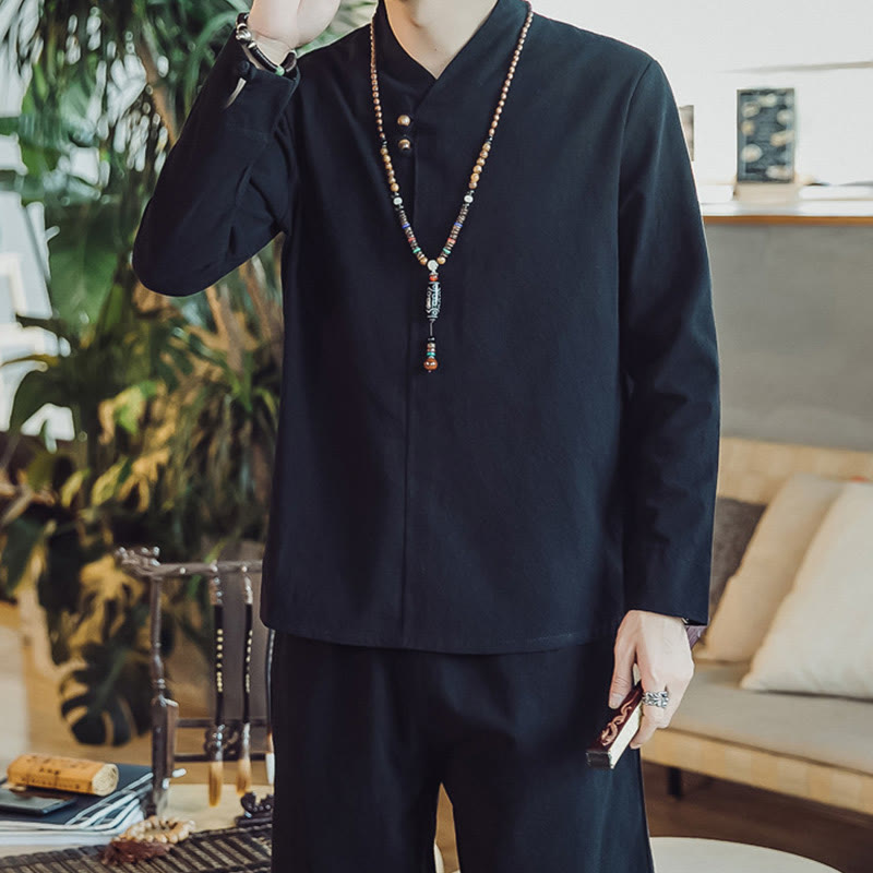 Buddha Stonesコットンシャツ 足首丈パンツ ポケット付き メンズ 瞑想用クロスセット 2点セット - image 17