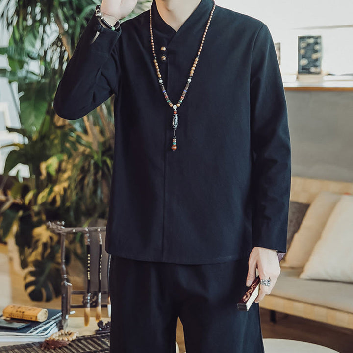 Buddha Stonesコットンシャツ 足首丈パンツ ポケット付き メンズ 瞑想用クロスセット 2点セット - image 17