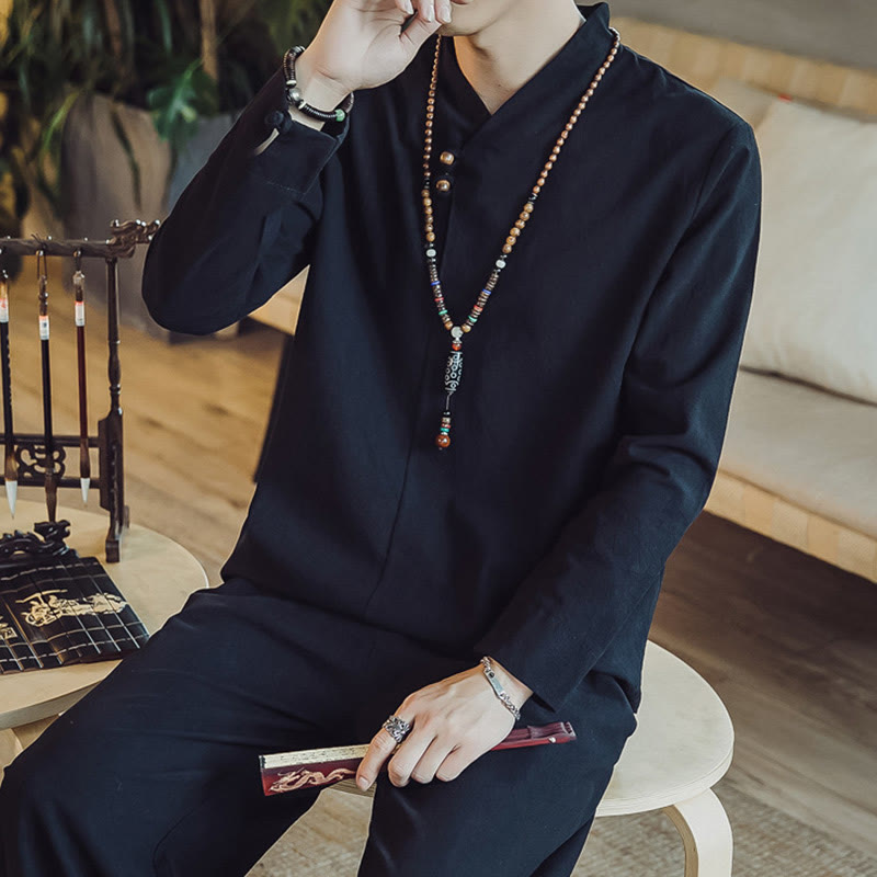 Buddha Stonesコットンシャツ 足首丈パンツ ポケット付き メンズ 瞑想用クロスセット 2点セット - image 16