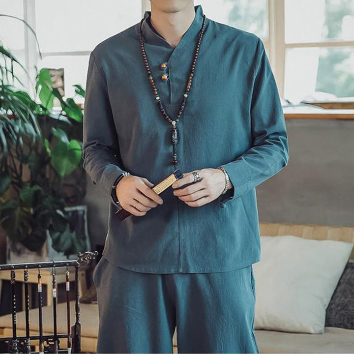 Buddha Stonesコットンシャツ 足首丈パンツ ポケット付き メンズ 瞑想用クロスセット 2点セット - image 23