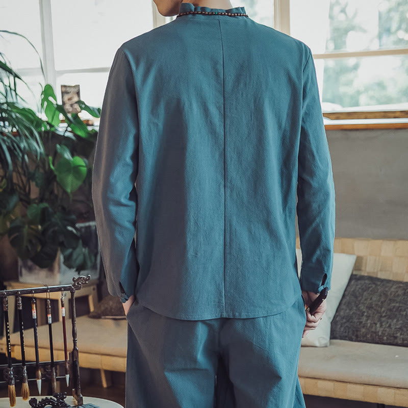 Buddha Stonesコットンシャツ 足首丈パンツ ポケット付き メンズ 瞑想用クロスセット 2点セット - image 23