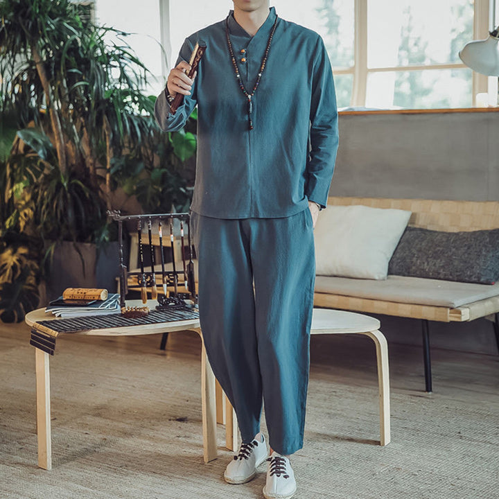 Buddha Stonesコットンシャツ 足首丈パンツ ポケット付き メンズ 瞑想用クロスセット 2点セット - image 19