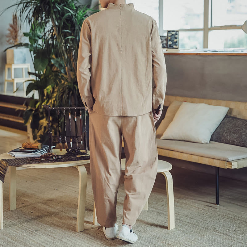 Buddha Stonesコットンシャツ 足首丈パンツ ポケット付き メンズ 瞑想用クロスセット 2点セット - image 28