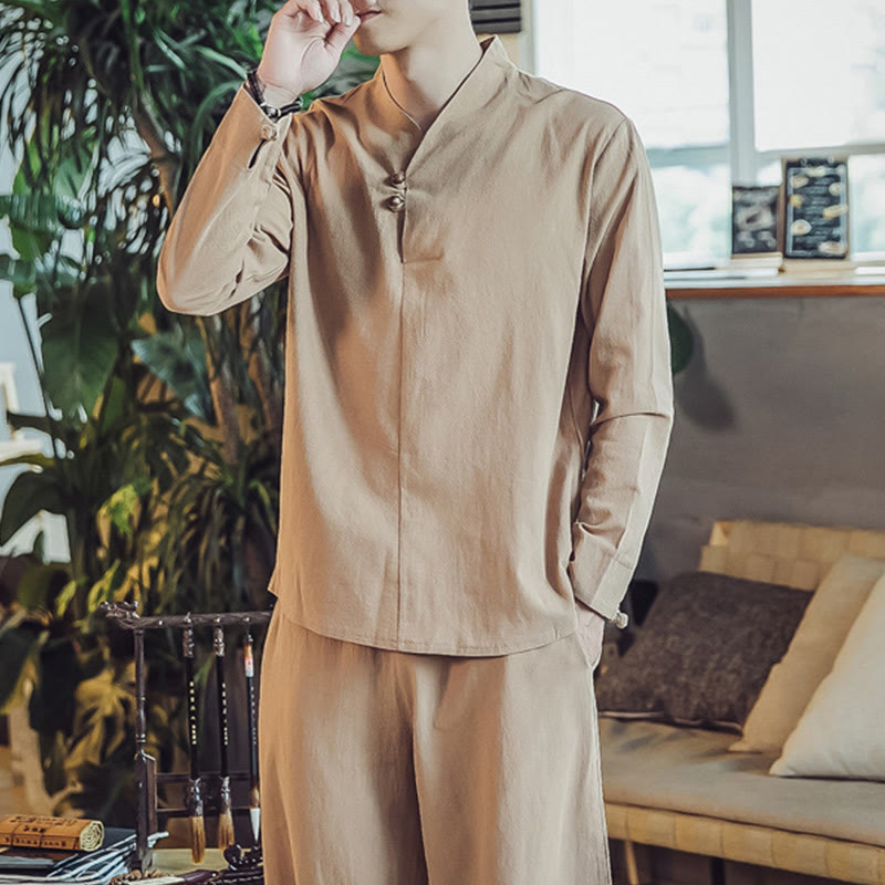 Buddha Stonesコットンシャツ 足首丈パンツ ポケット付き メンズ 瞑想用クロスセット 2点セット - image 30