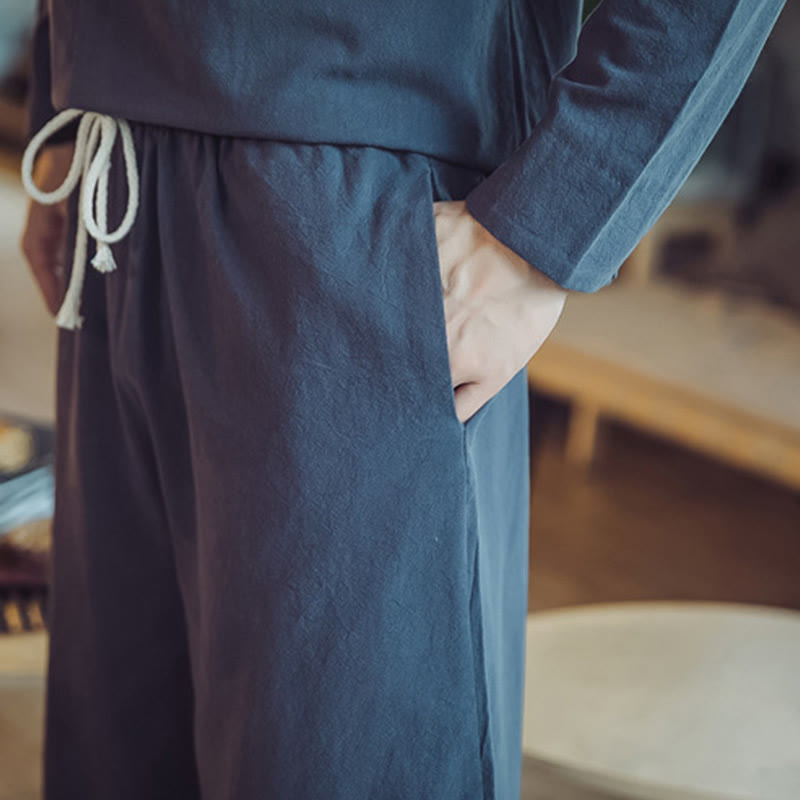 Buddha Stonesコットンシャツ 足首丈パンツ ポケット付き メンズ 瞑想用クロスセット 2点セット - image 47