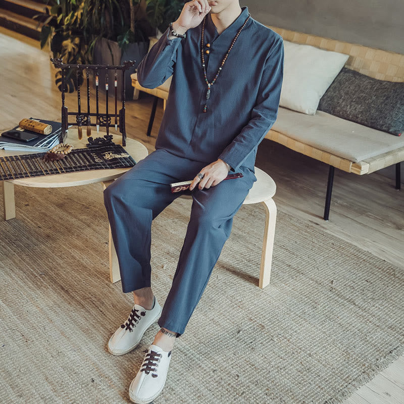 Buddha Stonesコットンシャツ 足首丈パンツ ポケット付き メンズ 瞑想用クロスセット 2点セット - image 37