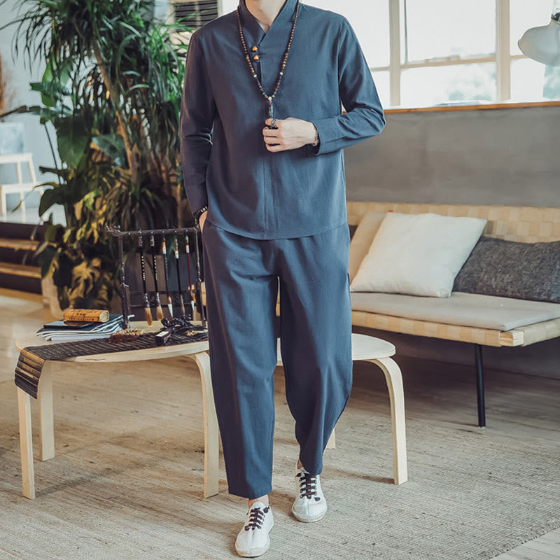 Buddha Stonesコットンシャツ 足首丈パンツ ポケット付き メンズ 瞑想用クロスセット 2点セット - image 35