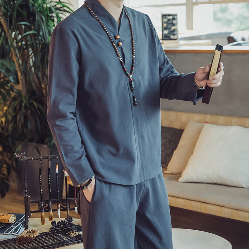 Buddha Stonesコットンシャツ 足首丈パンツ ポケット付き メンズ 瞑想用クロスセット 2点セット - image 40