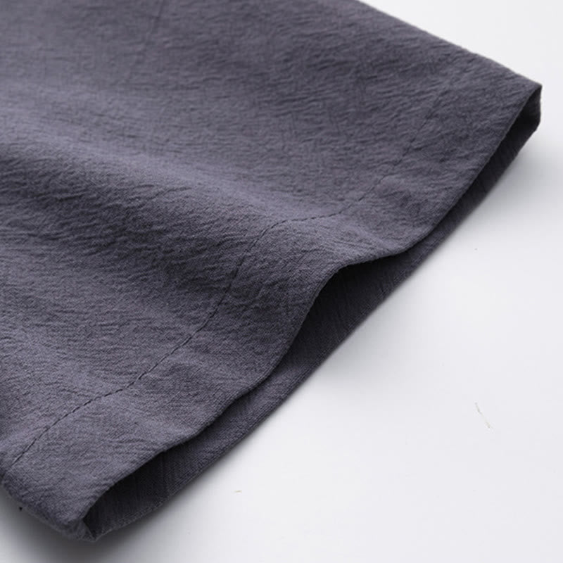 Buddha Stones2点セット 漢字鶴柄 コットンシャツパンツ ポケット付き メンズ 瞑想用布セット - image 26