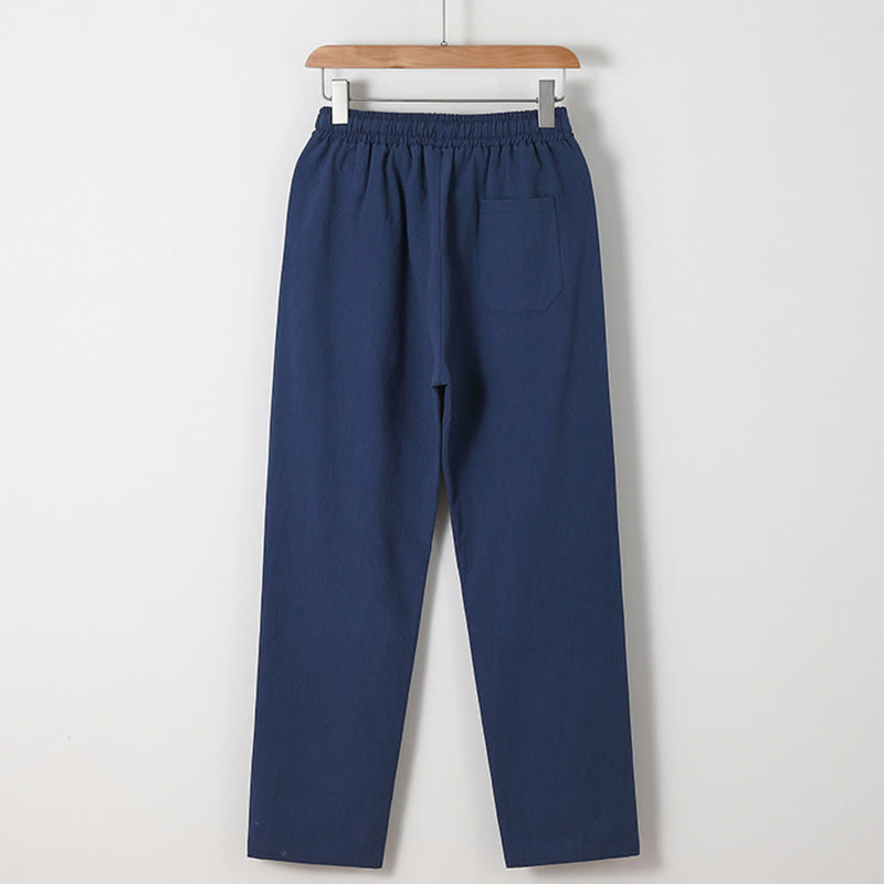 Buddha Stones2点セット 漢字鶴柄 コットンシャツパンツ ポケット付き メンズ 瞑想用布セット - image 7