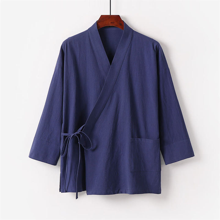 Buddha Stones 2点セット レースアップ コットン 着物パンツ ポケット付き メンズ 瞑想用 布セット - image 12