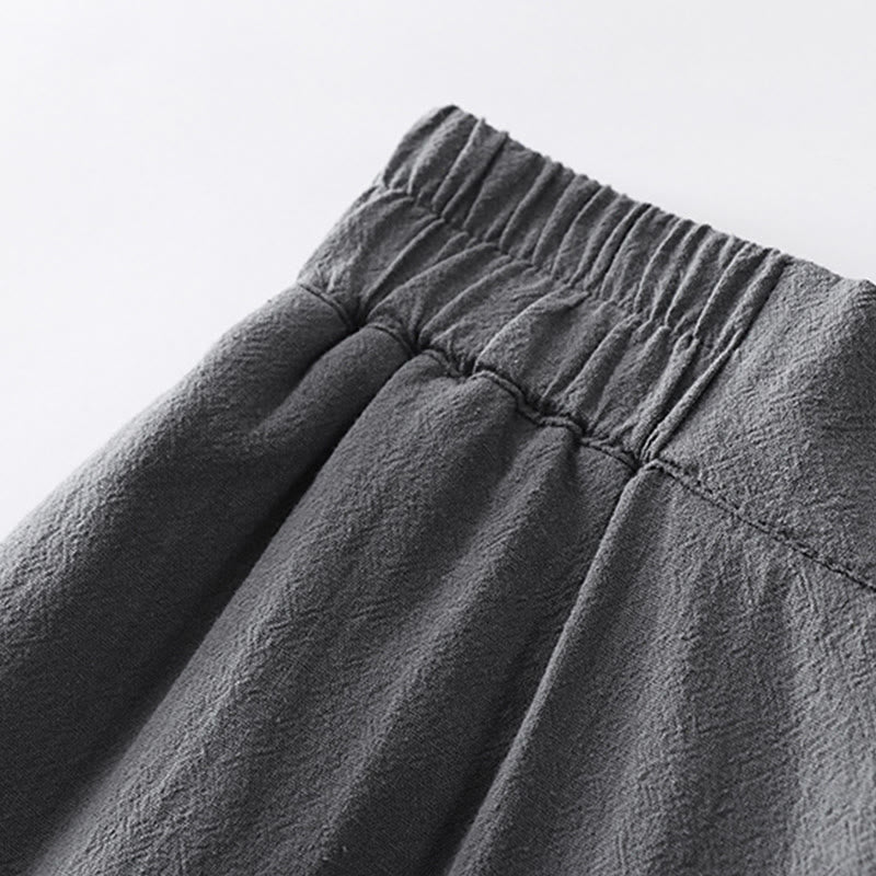 Buddha Stones 2点 Vネック コットン 半袖シャツ パンツ ポケット付き メンズ 瞑想用クロスセット - image 12