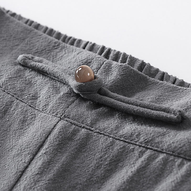 Buddha Stones 2点 Vネック コットン 半袖シャツ パンツ ポケット付き メンズ 瞑想用クロスセット - image 14