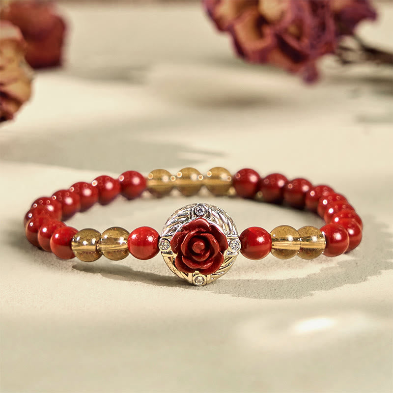 Buddha Stones辰砂 アンゴラ レッドシェルパール バラの花びら カームブレスレット - image 2