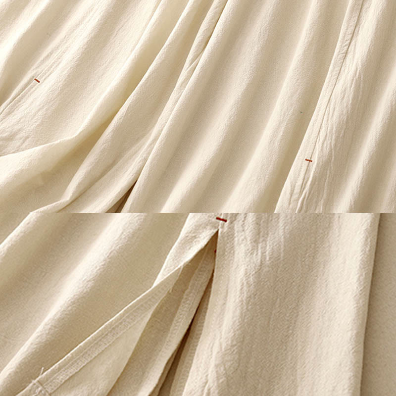 Buddha Stonesカジュアル サイドスリットデザイン コットン レディース ワイドレッグ 7-8丈パンツ ポケット付き - image 8