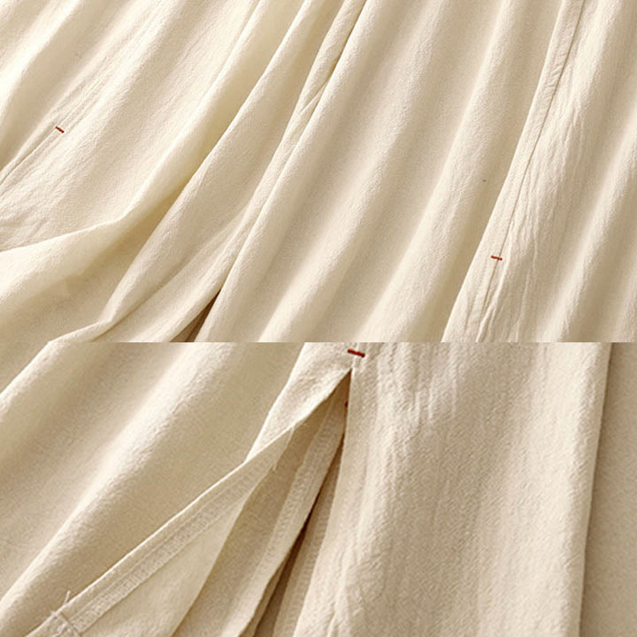 Buddha Stonesカジュアル サイドスリットデザイン コットン レディース ワイドレッグ 7-8丈パンツ ポケット付き - image 8