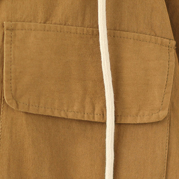 Buddha Stonesカジュアル通勤用ドローストリングパーカー レディース コットンリネン ジャケット ポケット付き - image 13