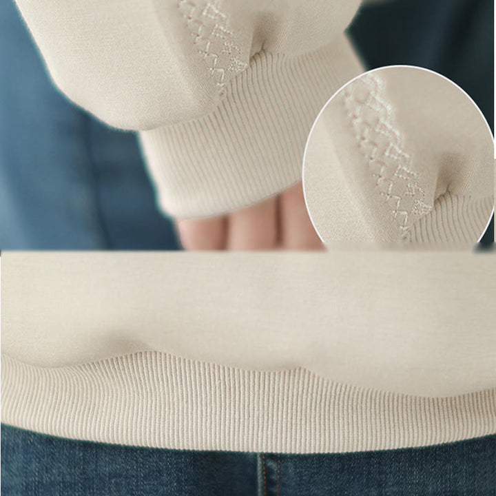 Buddha Stones秋 無地 クルーネック コットン プルオーバー レディース スウェットシャツ  - image 6