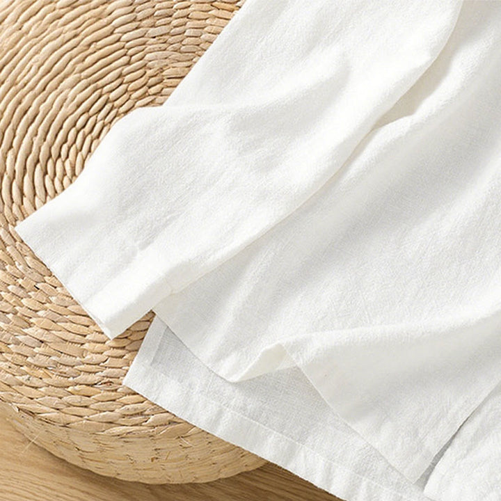 Buddha Stones春 無地 シンプル 裾スリットデザイン コットンリネン レディース シャツ - image 16