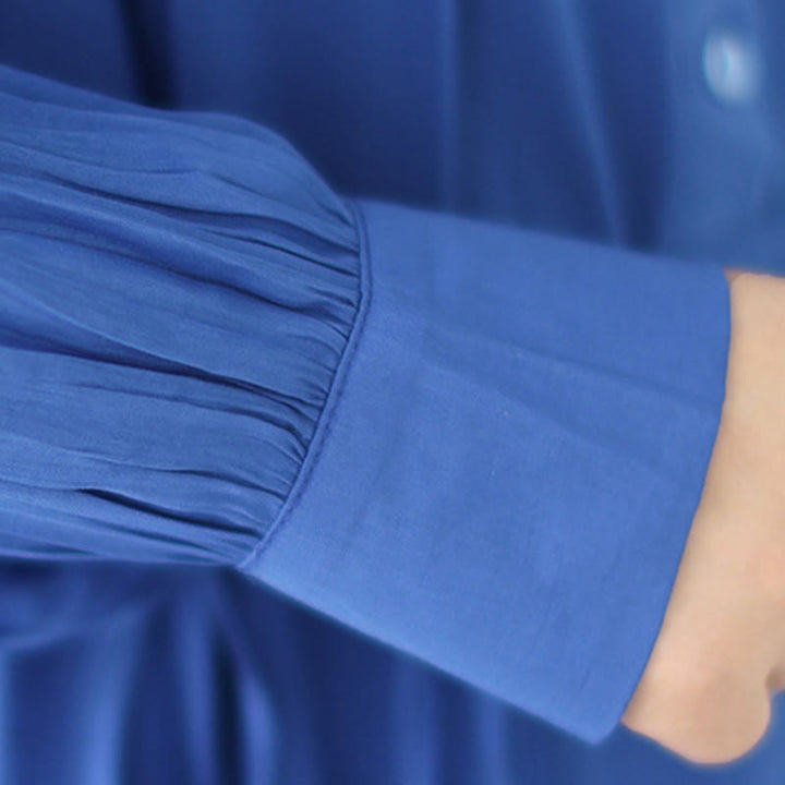 Buddha Stonesカジュアル プレーン クルーネック プリーツ ポリエステル ミディドレス ポケット付き - image 22